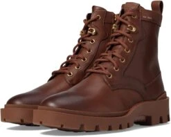 COACH CitySole Leather Burnished Lace-Up Boot