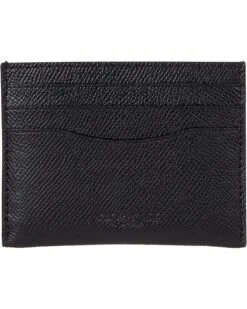 COACH Flat Card Case In Cross Grain